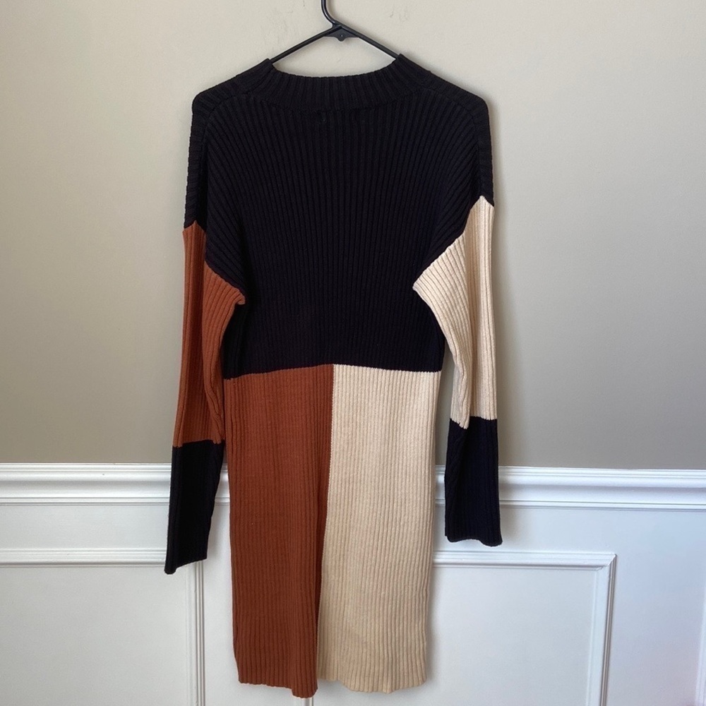 nwt Ribbed Colorblock Sweater Dress - Picture 7 of 9